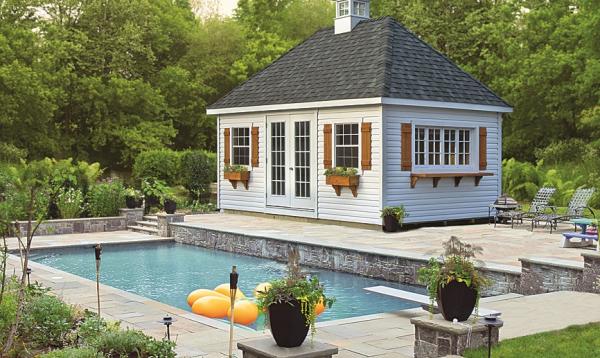 Pool Shed Ideas &amp; Designs - Pool Storage in PA Homestead 